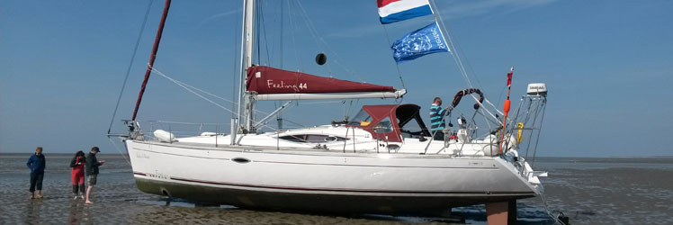 Droogvallen op het Wad